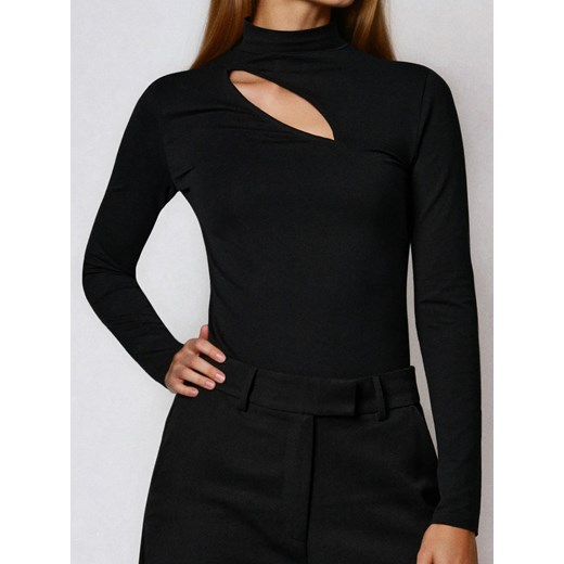 Sinsay - Body z długim rękawem - czarny Sinsay XS Sinsay