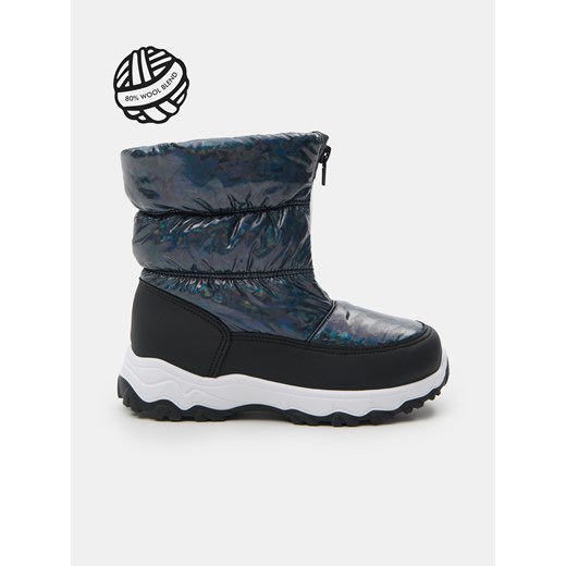 Sinsay - Pikowane śniegowce z wełnianą wyściółką - czarny Sinsay 31 Sinsay