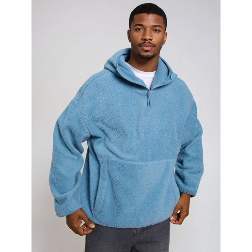 Sinsay - Bluza pullover z kapturem - niebieski Sinsay XS Sinsay