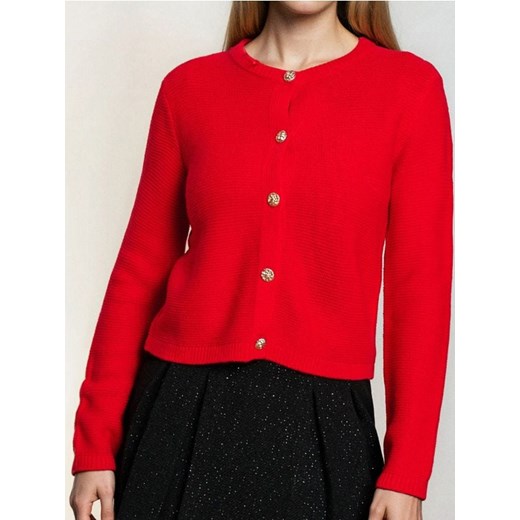 Sinsay - Sweter z ozdobnymi guzikami - czerwony ze sklepu Sinsay w kategorii Swetry damskie - zdjęcie 187266287