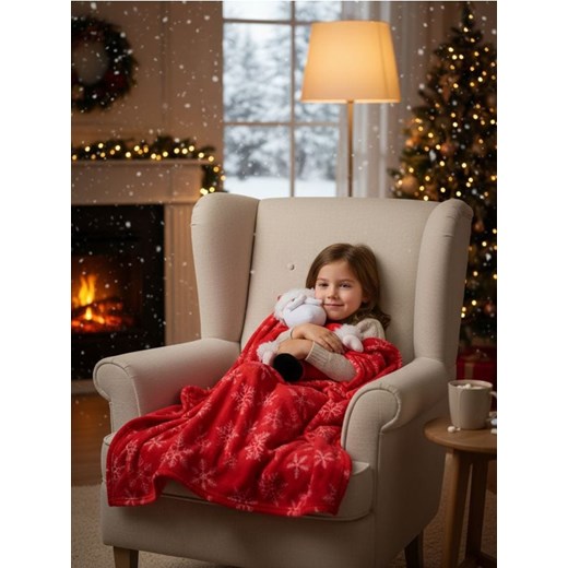 Sinsay - Kocyk dziecięcy z przytulanką w motywie świątecznym - czerwony ze sklepu Sinsay w kategorii Kocyki dziecięce - zdjęcie 187266315