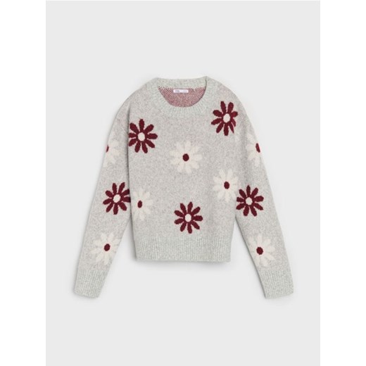 Sinsay - Sweter ze wzorem w kwiaty - wielobarwny - id: 425FJ-MLC - marki Sinsay - 187266319 Sinsay - Sweter ze wzorem w kwiaty - wielobarwny ze sklepu Sinsay w kategorii Swetry damskie - zdjęcie 187266319