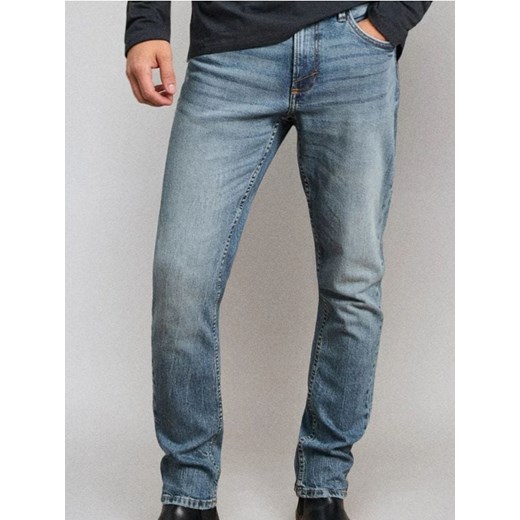 Sinsay - Jeansy slim fit z efektem sprania - zielony ze sklepu Sinsay w kategorii Jeansy męskie - zdjęcie 187266335