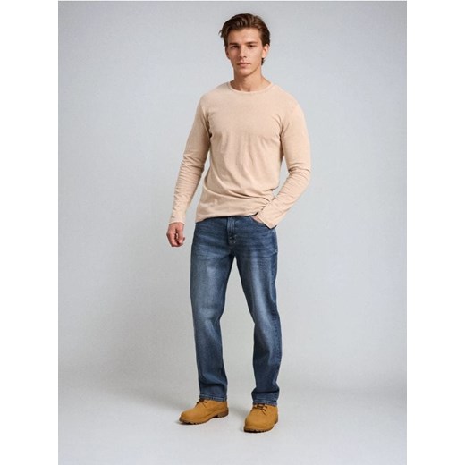 Sinsay - Jeansy straight z efektem sprania - granatowy ze sklepu Sinsay w kategorii Jeansy męskie - zdjęcie 187266336