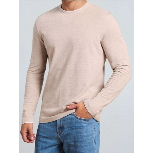 Sinsay - Koszulka z długimi rękawami - beżowy ze sklepu Sinsay w kategorii T-shirty męskie - zdjęcie 187266406