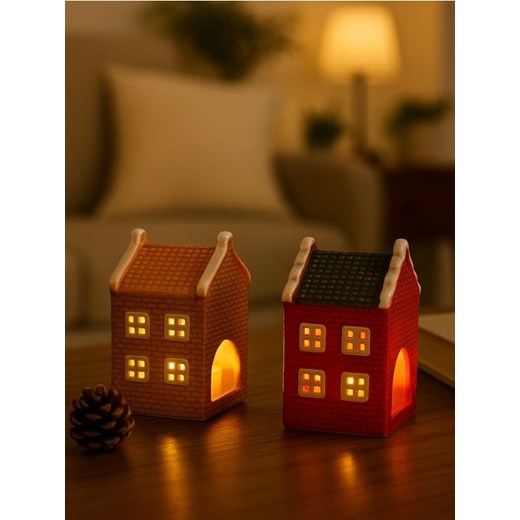 Sinsay - Świeczniki w kształcie domków 2 pack - wielobarwny ze sklepu Sinsay w kategorii Dekoracje bożonarodzeniowe - zdjęcie 187266409