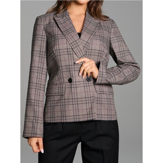 Sinsay - Żakiet w kratę - wielobarwny - id: 747FI-MLC - marki Sinsay - 187266447 Sinsay - Żakiet w kratę - wielobarwny ze sklepu Sinsay w kategorii Marynarki damskie - zdjęcie 187266447