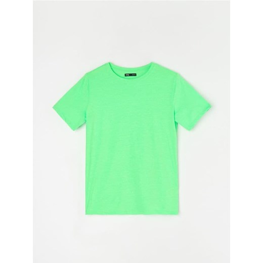 Sinsay - Bawełniana koszulka basic - zielony ze sklepu Sinsay w kategorii Bluzki damskie - zdjęcie 187266467