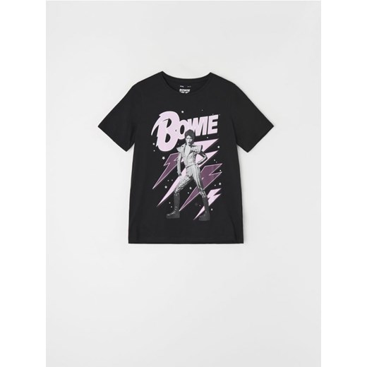 Sinsay - Bawełniana koszulka z nadrukiem David Bowie - czarny ze sklepu Sinsay w kategorii Bluzki damskie - zdjęcie 187266488