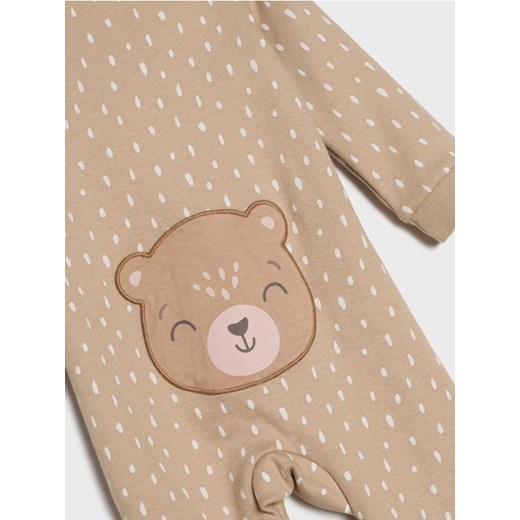 Sinsay - Bawełniany pajacyk ze wzorem - beżowy - id: 878FW-08X - marki Sinsay - 187266516 Sinsay - Bawełniany pajacyk ze wzorem - beżowy ze sklepu Sinsay w kategorii Pajacyki - zdjęcie 187266516