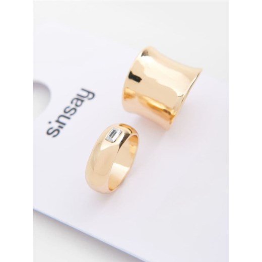 Sinsay - Pierścionki z błyszczącym wykończeniem 2 pack - złoty ze sklepu Sinsay w kategorii Pierścionki - zdjęcie 187266548