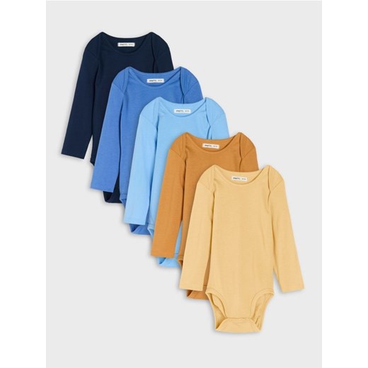 Sinsay - Bawełniane body 5-pack - beżowy ze sklepu Sinsay w kategorii Body niemowlęce - zdjęcie 187267768
