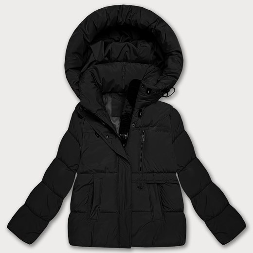 Puchowa luźna kurtka damska z kapturem S'West czarna (B8529-1) - id: 25798 - marki Goodlookin.pl - 187268805 Puchowa luźna kurtka damska z kapturem S'West czarna (B8529-1) ze sklepu goodlookin.pl w kategorii Kurtki damskie - zdjęcie 187268805