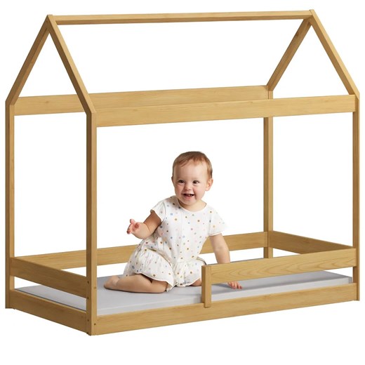 Skandynawskie drewniane łóżko z materacem, sosna Z4-W40 ze sklepu Edinos.pl w kategorii Łóżka dziecięce - zdjęcie 187270516