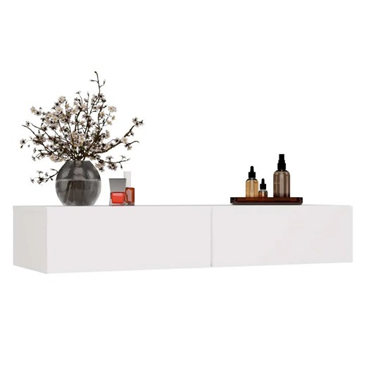 Biała wisząca toaletka M6-L75 - id: 53657 - marki Elior - 187272129 Biała wisząca toaletka M6-L75 ze sklepu Edinos.pl w kategorii Półki - zdjęcie 187272129