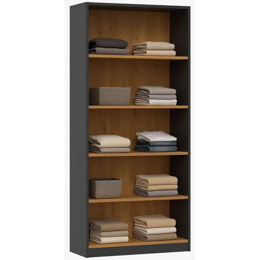 Otwarty regał na ubrania antracyt + dąb artisan S9-S05 - id: 53659 - marki Elior - 187272137 Otwarty regał na ubrania antracyt + dąb artisan S9-S05 ze sklepu Edinos.pl w kategorii Regały i witryny - zdjęcie 187272137