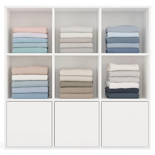 Biały regał na ubrania z zamykanymi szafkami G3-R24 ze sklepu Edinos.pl w kategorii Regały i witryny - zdjęcie 187272158