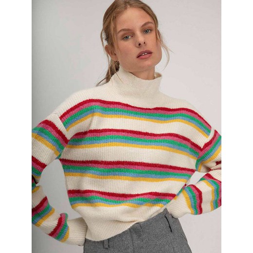 Josephine &amp; Co Sweter &quot;Sverre&quot; w kolorze kremowo-zielono-czerwonym ze sklepu Limango Polska w kategorii Swetry damskie - zdjęcie 187272936