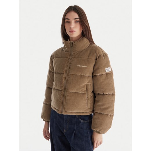 Guess Jeans Kurtka zimowa W5BL17 W2061 Beżowy Regular Fit ze sklepu MODIVO w kategorii Kurtki damskie - zdjęcie 187273376
