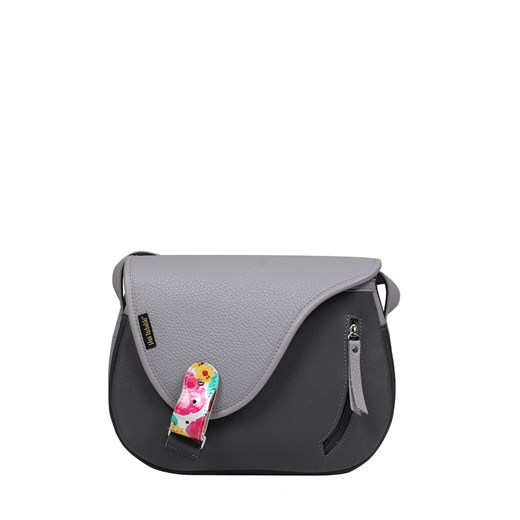 szara torebka damska skórzana listonoszka na ramię  Mouse ze sklepu Słoń Torbalski w kategorii Listonoszki - zdjęcie 187273657