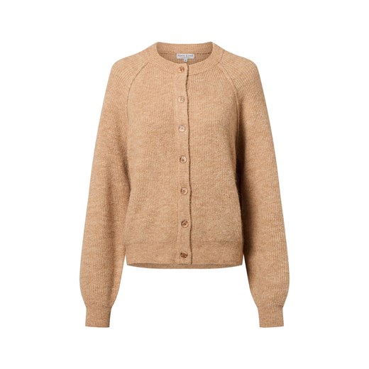 Marie Lund Damski kardigan z wełną i alpaką Kobiety Sztuczne włókno wielbłądzi marmurkowy ze sklepu vangraaf w kategorii Swetry damskie - zdjęcie 187273679
