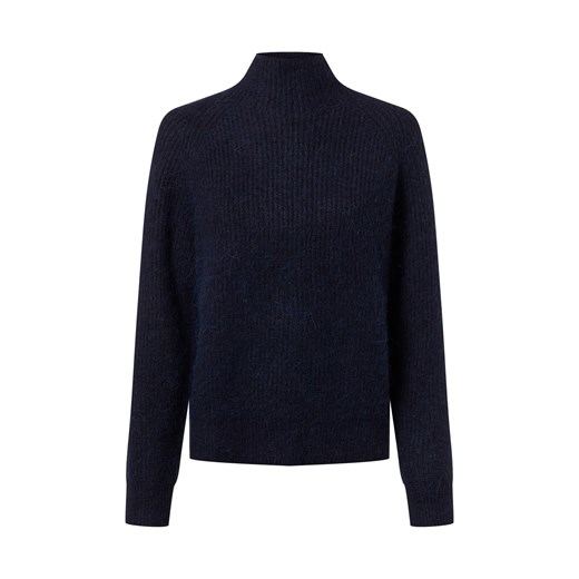 Marie Lund Damski sweter z dzianiny z wełną i alpaką Kobiety Sztuczne włókno granatowy marmurkowy ze sklepu vangraaf w kategorii Swetry damskie - zdjęcie 187273688