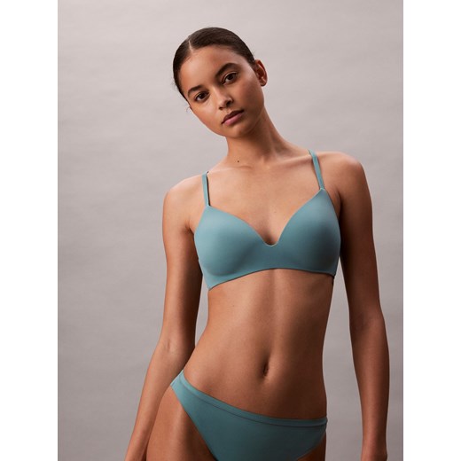 Calvin Klein Biustonosz podkoszulkowy damski Kobiety Sztuczne włókno szmaragdowy jednolity ze sklepu vangraaf w kategorii Biustonosze - zdjęcie 187273698