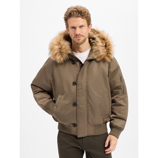 HUGO Bluza męska - Brako Mężczyźni błotnisty jednolity ze sklepu vangraaf w kategorii Bluzy męskie - zdjęcie 187273727