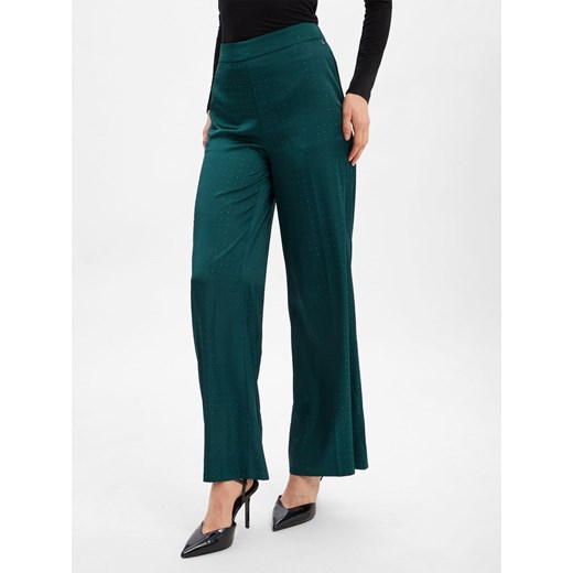 HUGO Damskie spodnie materiałowe - Hasela Kobiety Satyna szmaragdowy jednolity ze sklepu vangraaf w kategorii Spodnie damskie - zdjęcie 187273735