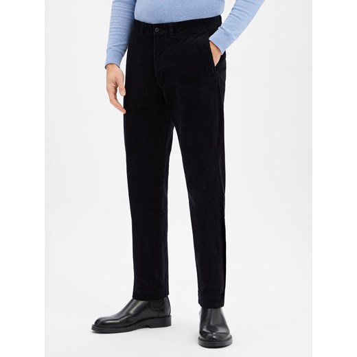 Polo Ralph Lauren Męskie spodnie sztruksowe - Bedford Mężczyźni Bawełna czarny jednolity ze sklepu vangraaf w kategorii Spodnie męskie - zdjęcie 187273747