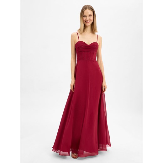 Laona Damska sukienka wieczorowa Kobiety Dzianina bordowy jednolity ze sklepu vangraaf w kategorii Sukienki - zdjęcie 187273749
