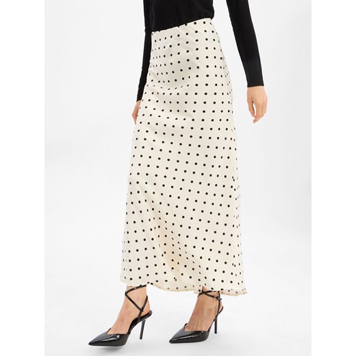 Neo Noir Damska satynowa spódnica maxi - Viso Kobiety Satyna écru w kropki ze sklepu vangraaf w kategorii Spódnice - zdjęcie 187273755