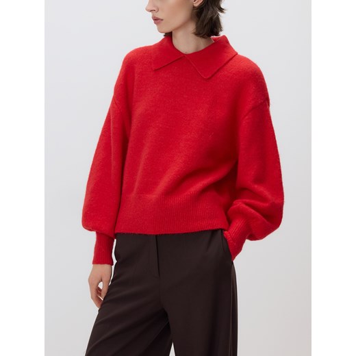 Reserved - Sweter z kołnierzykiem - czerwony Reserved L Reserved