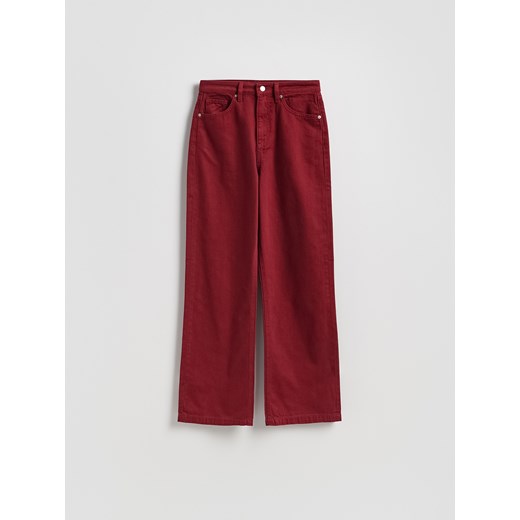 Reserved - Jeansy straight fit - czerwony ze sklepu Reserved w kategorii Jeansy damskie - zdjęcie 187275525