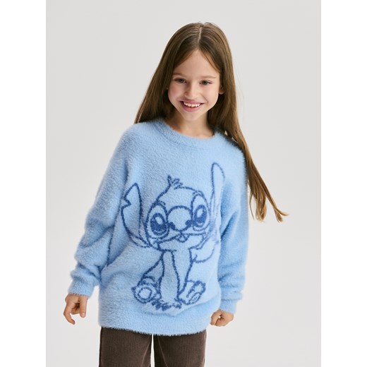 Reserved - Sweter Lilo i Stitch z wiskozą - jasnoniebieski Reserved 146/152 (10-11 lat) Reserved