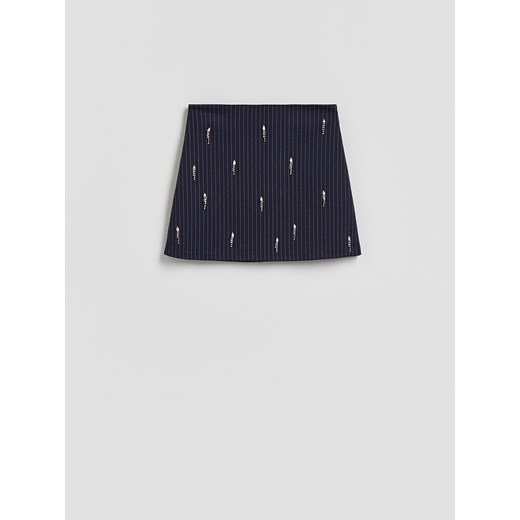 Reserved - Spódnica z ozdobna aplikacją - granatowy ze sklepu Reserved w kategorii Spódnice - zdjęcie 187275658