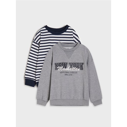 Sinsay - Bluza crewneck 2 pack - szary ze sklepu Sinsay w kategorii Bluzy chłopięce - zdjęcie 187276278