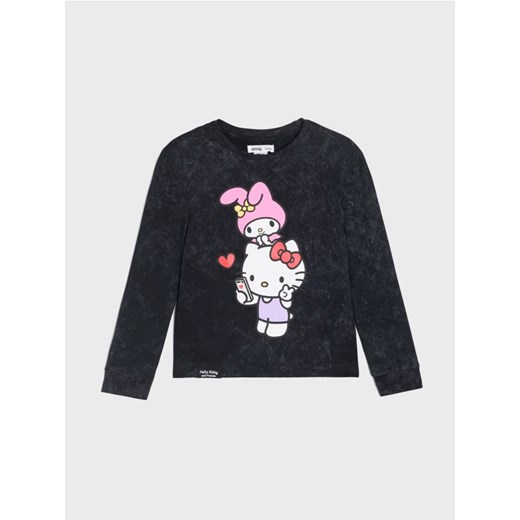 Sinsay - Koszulka z nadrukiem Hello Kitty - czarny - id: 375HS-99X - marki Sinsay - 187276286 Sinsay - Koszulka z nadrukiem Hello Kitty - czarny ze sklepu Sinsay w kategorii Bluzki dziewczęce - zdjęcie 187276286