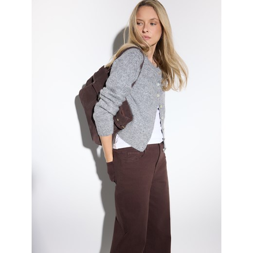 Mohito - Kardigan z wełną - szary ze sklepu Mohito w kategorii Swetry damskie - zdjęcie 187276568