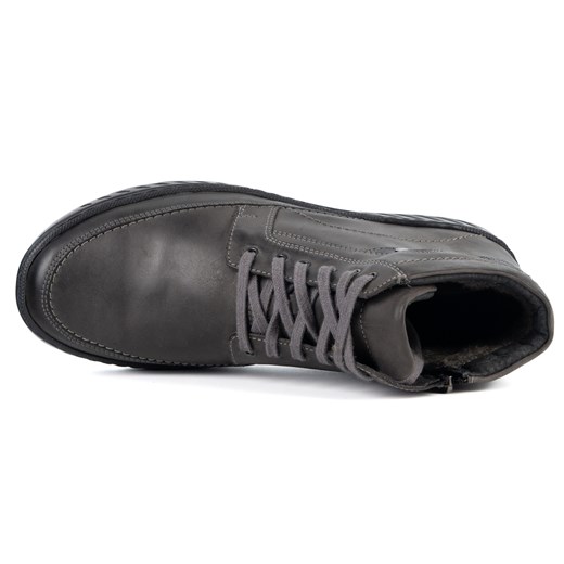 Trzewiki męskie ocieplane 964 K-40 szare skórzane wiązane na zamek Olivier 44 butyolivier