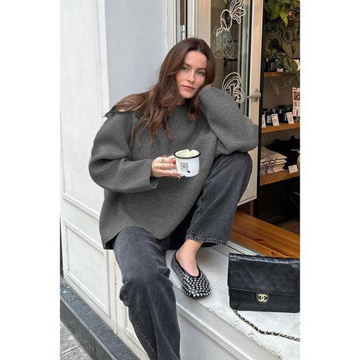 Happiness Istanbul Sweter w kolorze antracytowym Happiness Istanbul M promocja Limango Polska