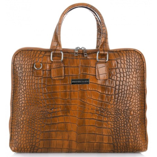 Torebki Skórzane Teczki Damskie A4 Vittoria Gotti Aligator Ruda ze sklepu PaniTorbalska w kategorii Aktówki - zdjęcie 187277886