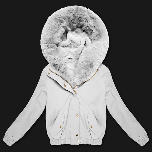 Krótka kurtka z futrzaną podszewką S'West złamany biały (B8506-26) - id: 25787 - marki Goodlookin.pl - 187279156 Krótka kurtka z futrzaną podszewką S'West złamany biały (B8506-26) ze sklepu goodlookin.pl w kategorii Kurtki damskie - zdjęcie 187279156