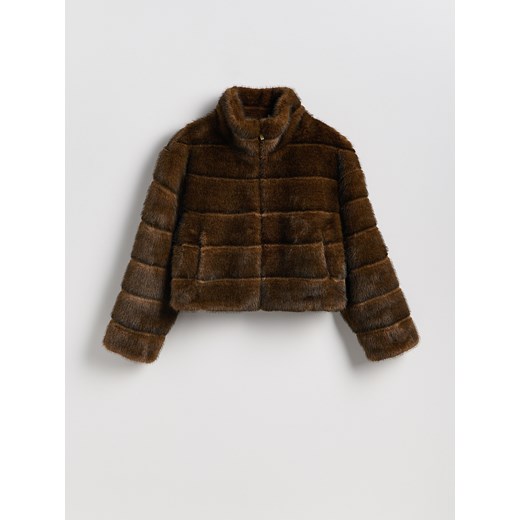 Reserved - Kurtka z imitacji futra - wielobarwny ze sklepu Reserved w kategorii Futra damskie - zdjęcie 187279687