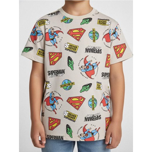 Sinsay - Koszulka ze wzorem Superman - kremowy ze sklepu Sinsay w kategorii T-shirty chłopięce - zdjęcie 187280697