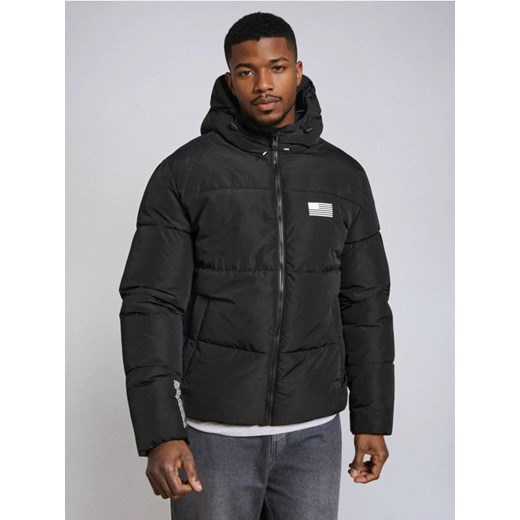 Sinsay - Kurtka pikowana NASA - czarny ze sklepu Sinsay w kategorii Kurtki męskie - zdjęcie 187280698