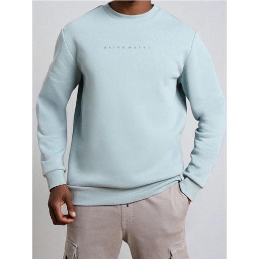 Sinsay - Bluza crewneck z napisem - zielony ze sklepu Sinsay w kategorii Bluzy męskie - zdjęcie 187280725