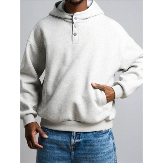 Sinsay - Bluza hoodie basic - szary ze sklepu Sinsay w kategorii Bluzy męskie - zdjęcie 187280826