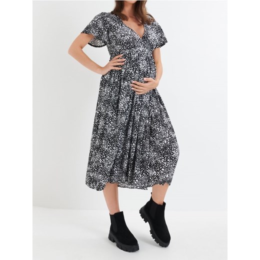 Sinsay - Sukienka ciążowa szmizjerka ze wzorem - czarny ze sklepu Sinsay w kategorii Sukienki ciążowe - zdjęcie 187280836