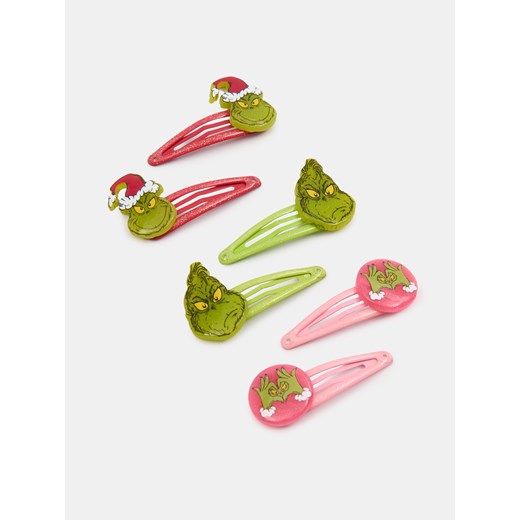 Sinsay - Spinki do włosów 6 pack Grinch - wielobarwny Sinsay One Size Sinsay